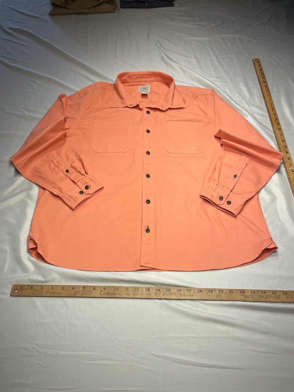 L.L. Bean size med Coral Button-Down boxy over-shirt
